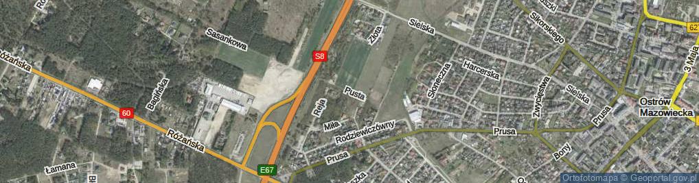 Zdjęcie satelitarne Pusta ul.